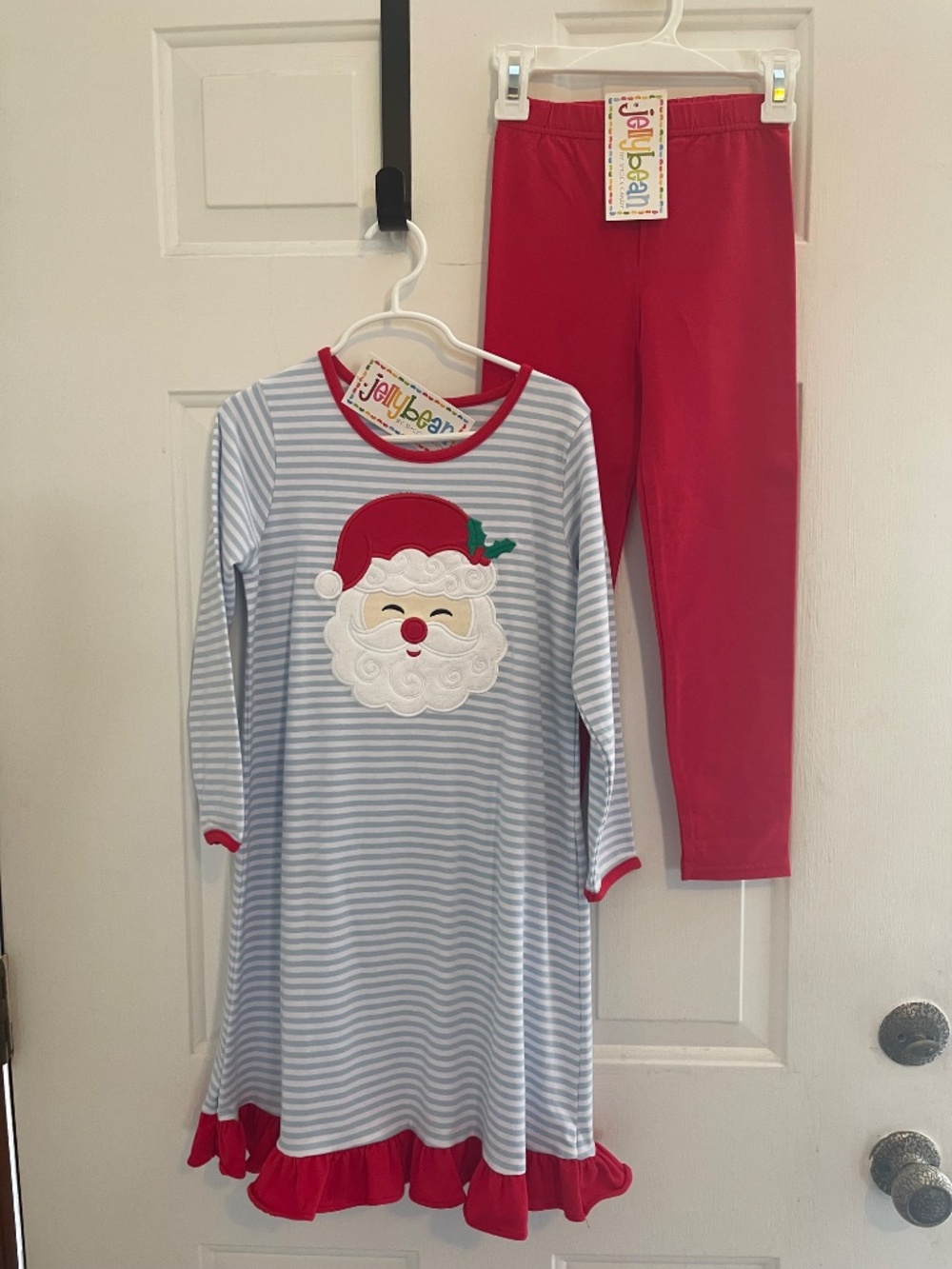 NWT Jelly Bean Christmas Santa Dress & Pants Outfit
